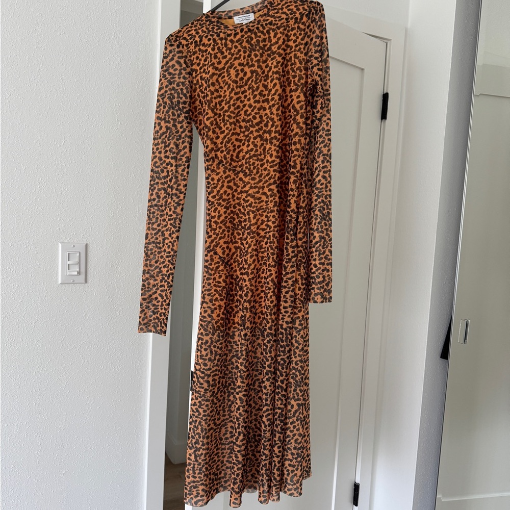 & Other Stories Brown and Black Sheath Dress Long Sleeve
